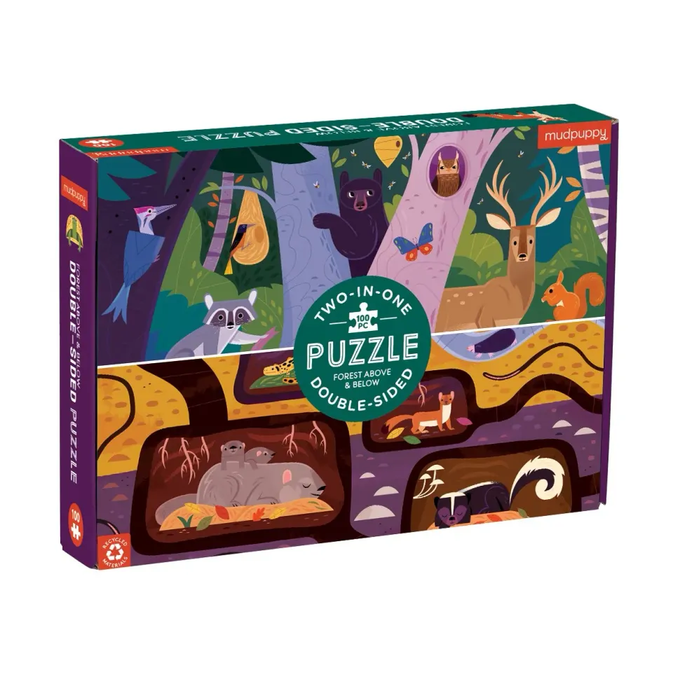 Mudpuppy Forest Above Below puzzle 100 piese dublu