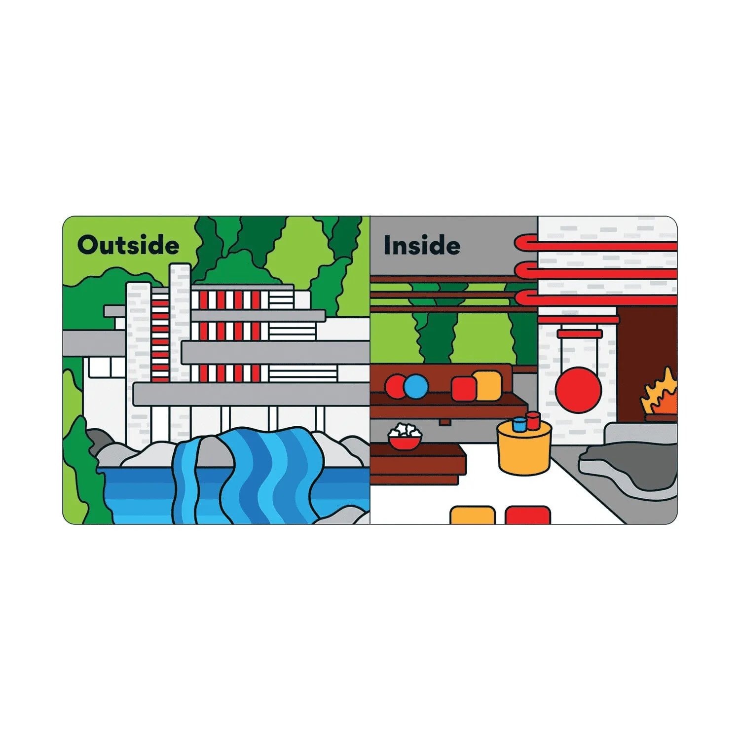 Mudpuppy Frank Lloyd Wright Opposites carte cartonată copii