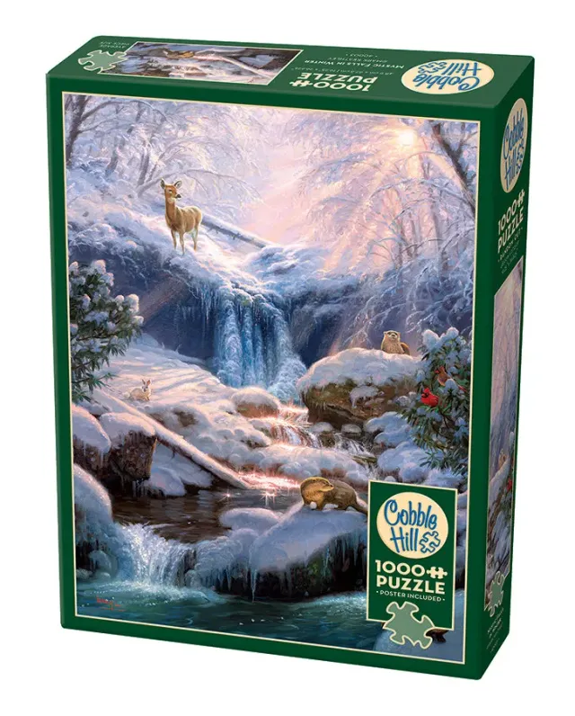 Cobble Hill Mystic Falls in Winter puzzle 1000 piese iarna