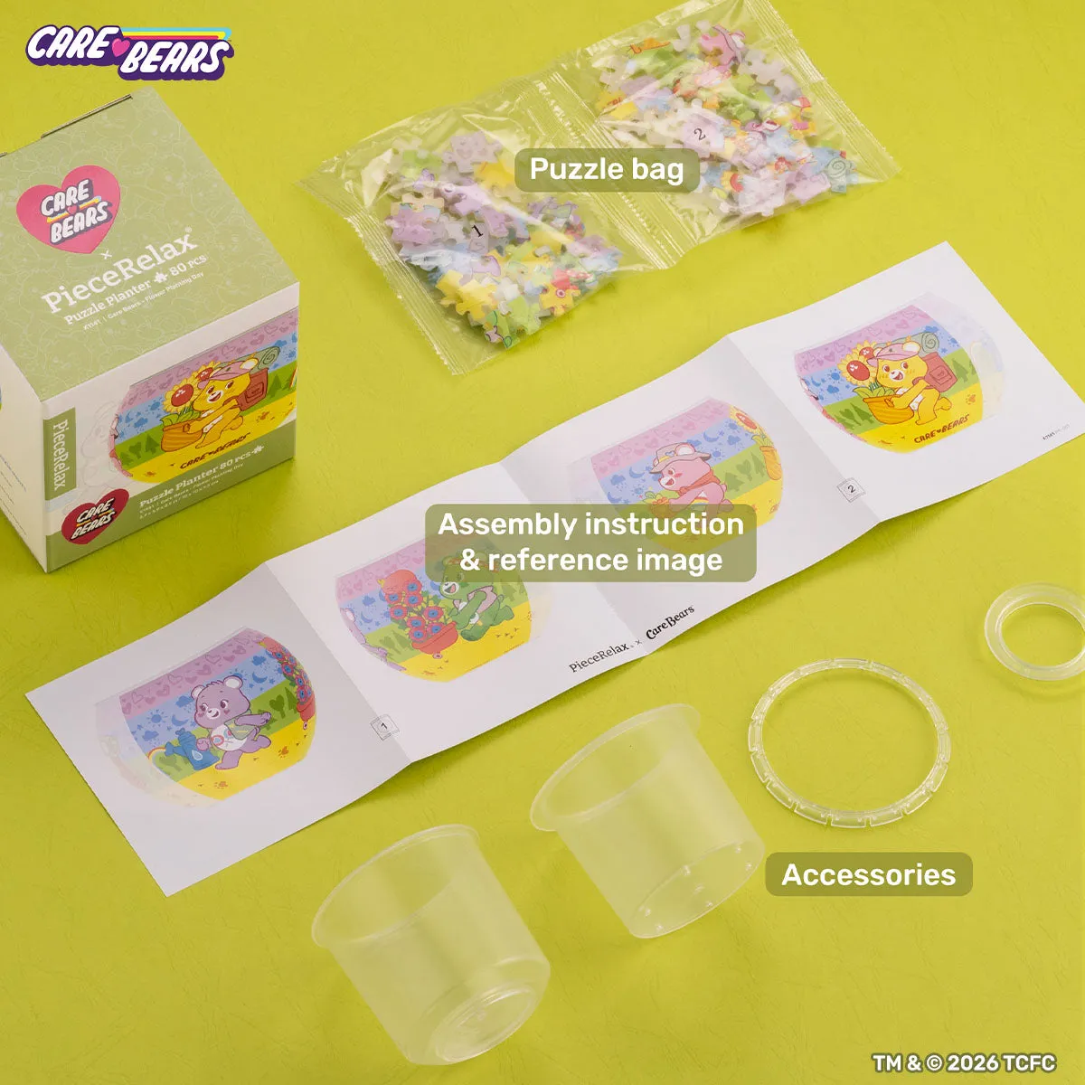 PieceRelax Flower Planting Day K1141 ghiveci puzzle 3D Care Bears