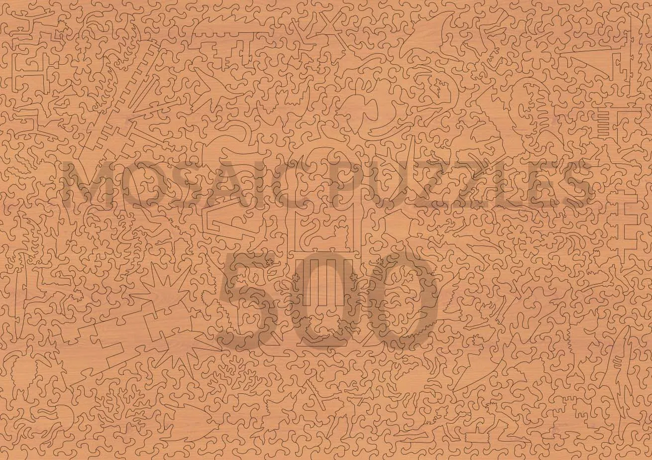 Mosaic Puzzles The Garden's Secret Fountain puzzle lemn 500 piese floral
