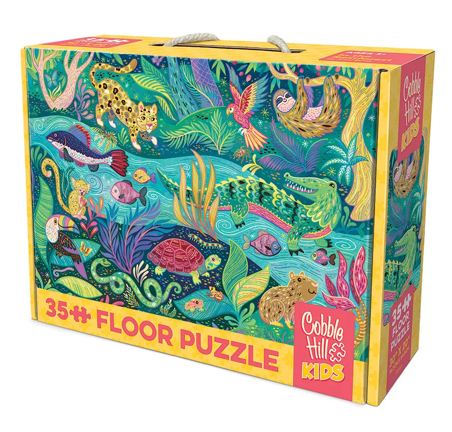 Cobble Hill In the Rainforest puzzle podea 35 piese animale