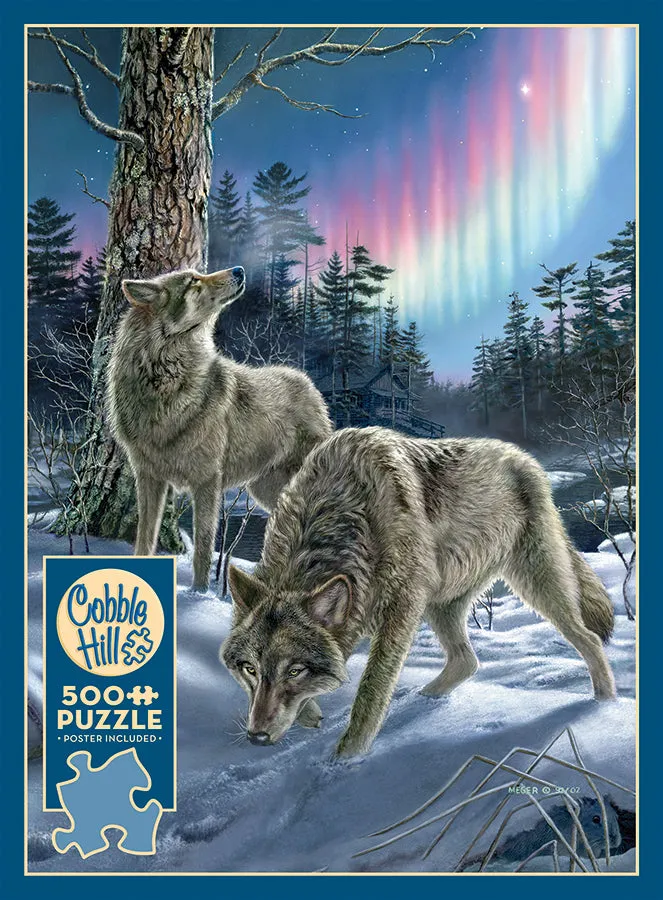 Cobble Hill Northern Lights puzzle 500 piese cu lupi