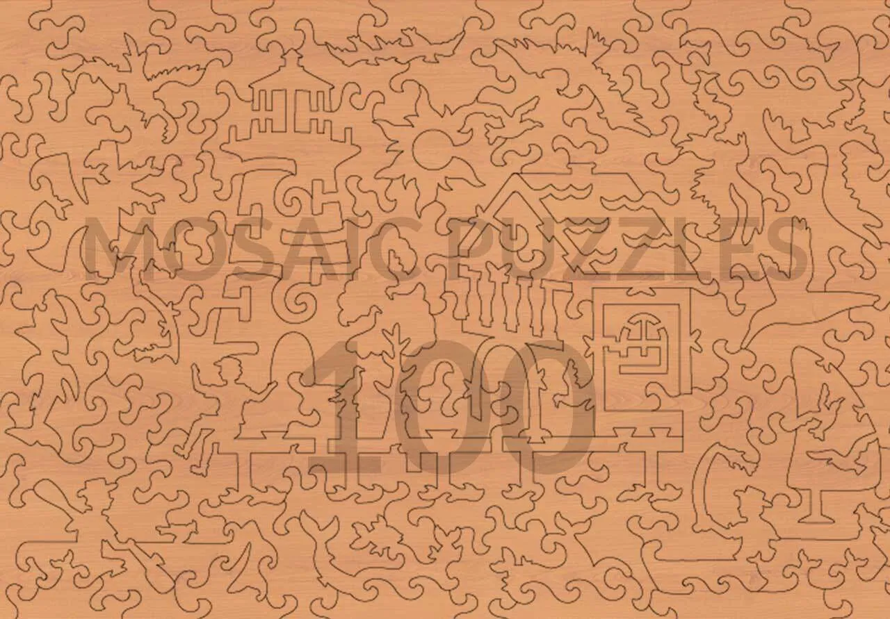 Mosaic Northern Lighthouse puzzle lemn 50 piese far