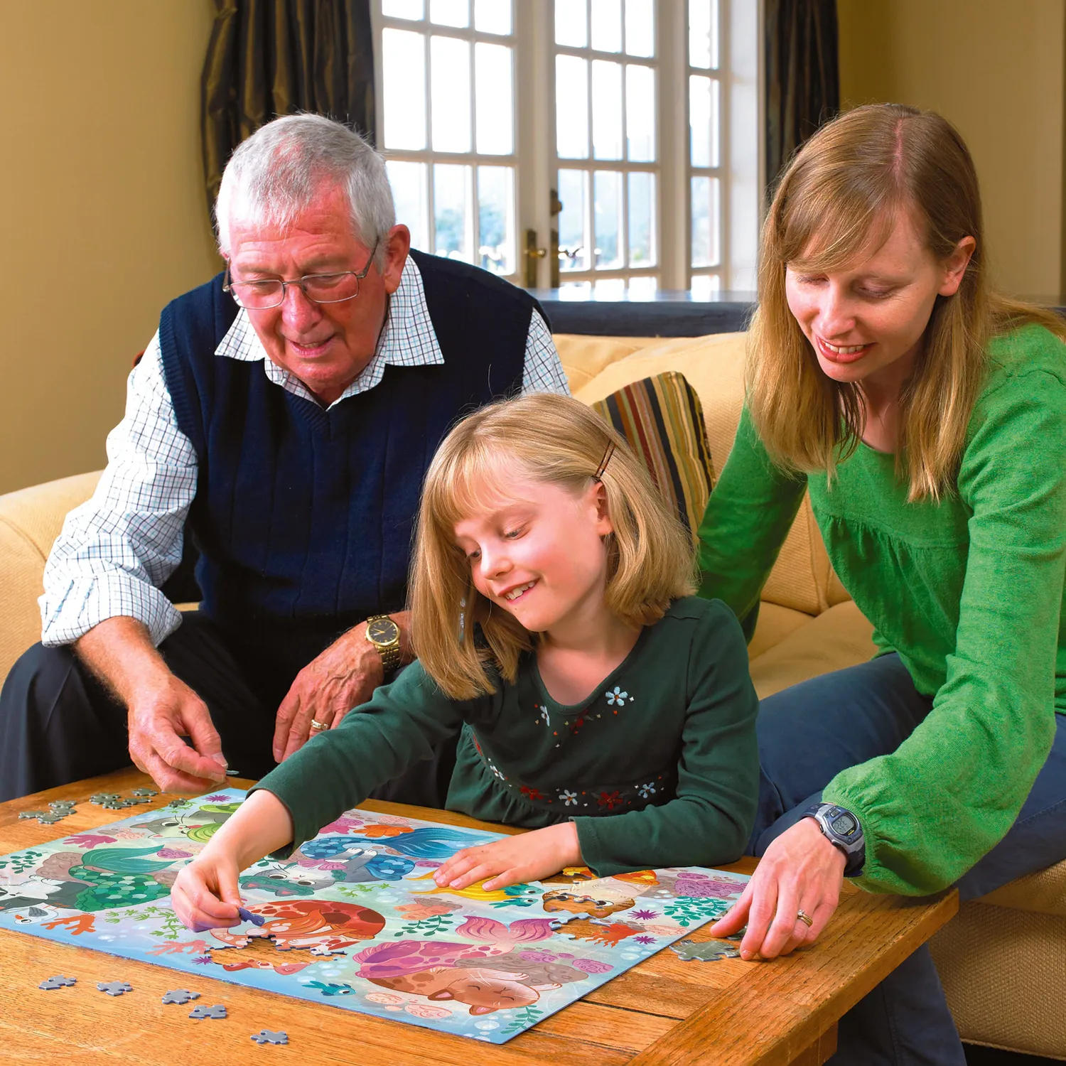 Cobble Hill Mercats puzzle 350 piese familie pisici