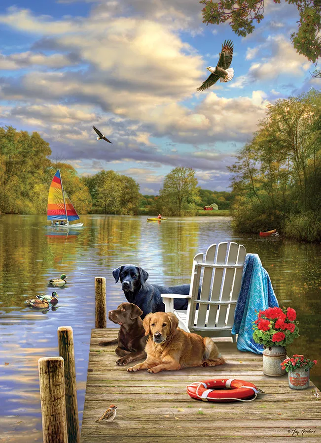 Cobble Hill Dog Day Afternoon puzzle 1000 piese cu câini