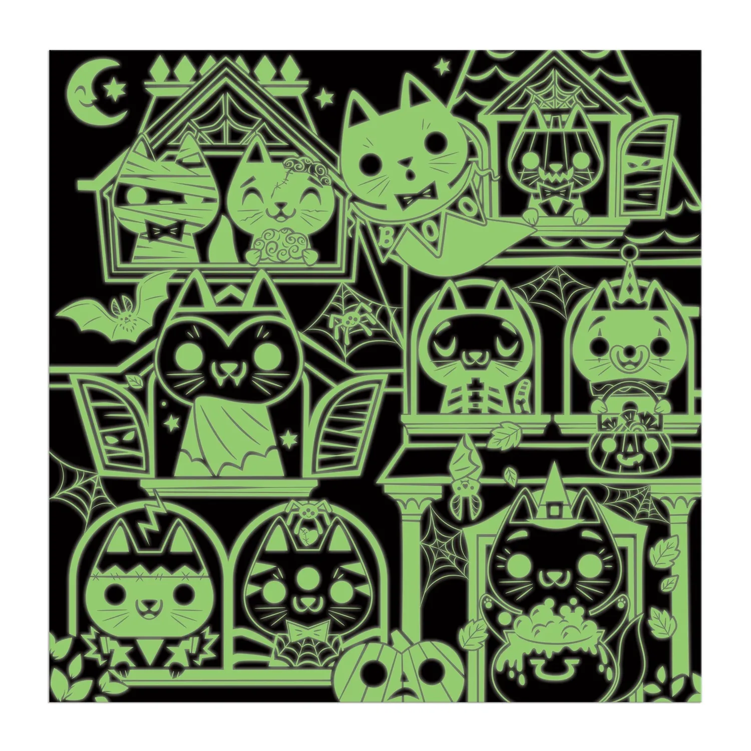 Mudpuppy Haunted House Cats puzzle 300 piese fosforescent