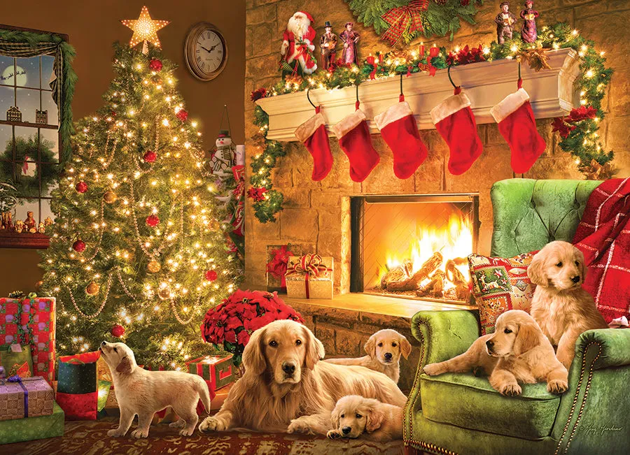 Cobble Hill Cozy Fireplace puzzle 1000 piese Craciun