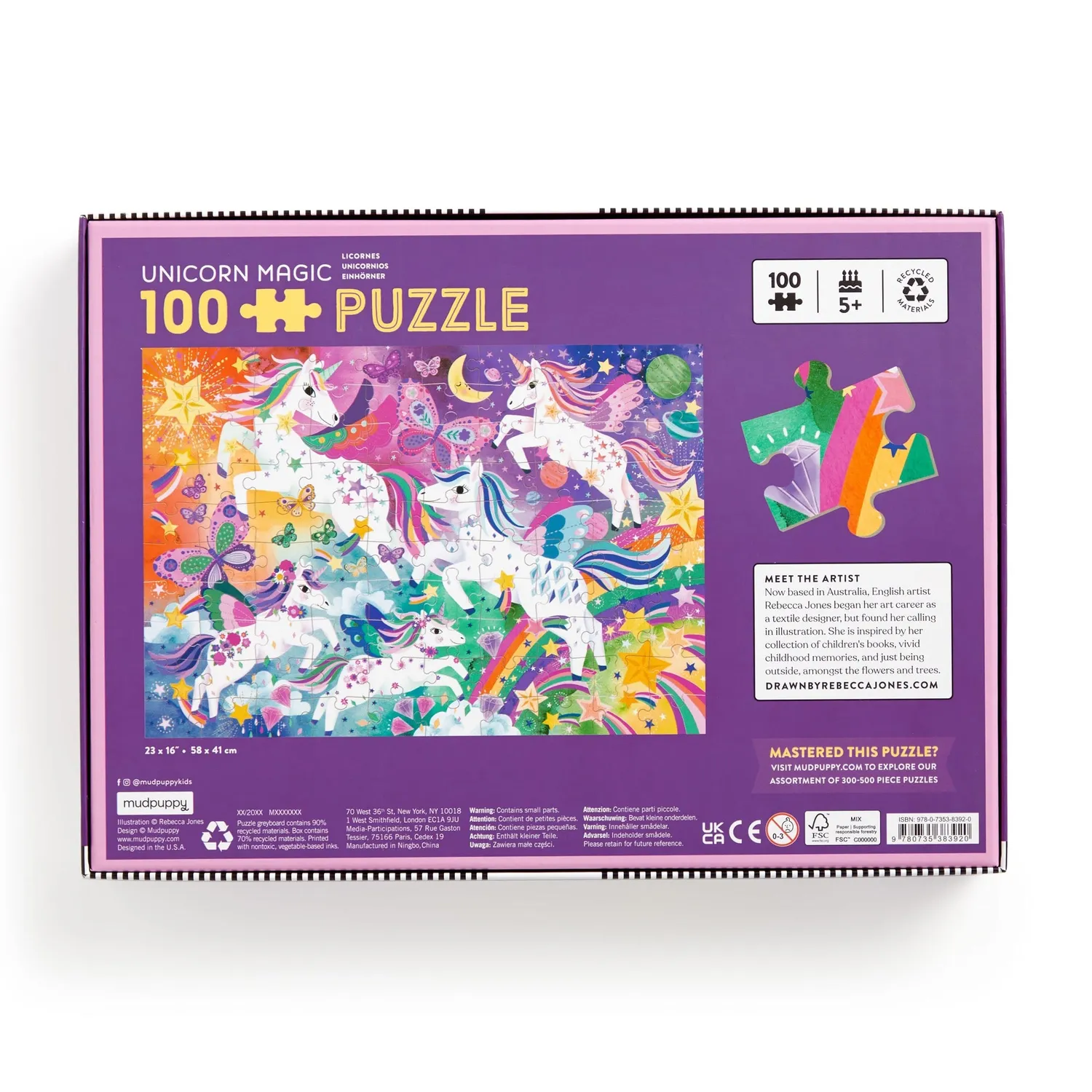 Mudpuppy Unicorn Magic puzzle 100 piese unicorni