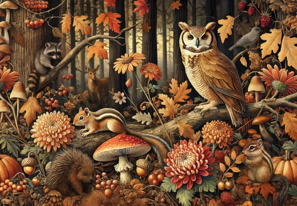 Mosaic Puzzles Red Acorn Forest puzzle lemn 250 piese toamnă