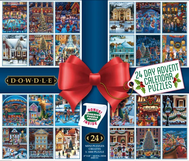 Ceaco Eric Dowdle calendar advent puzzle 24 x mini Craciun