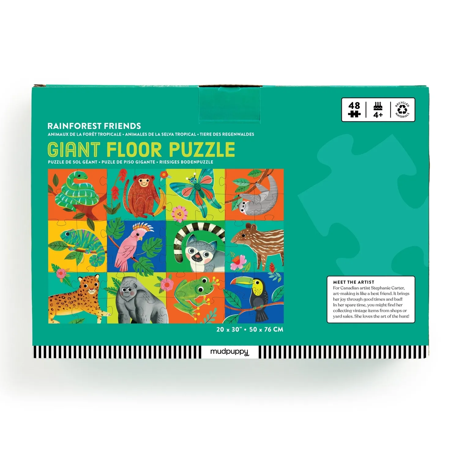 Mudpuppy Rainforest Friends puzzle podea 48 piese gigant