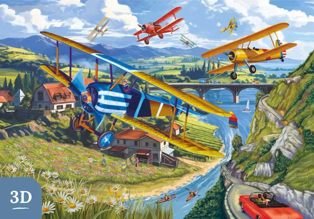 Mosaic Puzzles Air Show puzzle 3D lemn 500 piese avion