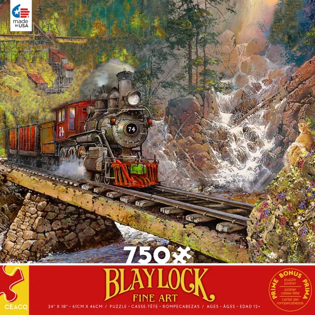 Ceaco Engine 74 puzzle 750 piese tren peisaj montan
