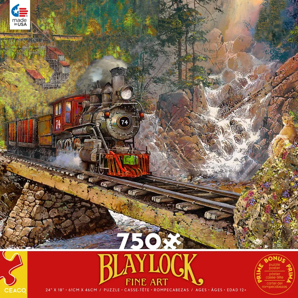 Ceaco Engine 74 puzzle 750 piese tren peisaj montan