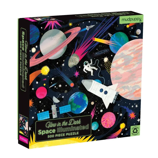 Mudpuppy Space Illuminated puzzle 500 piese fosforescent