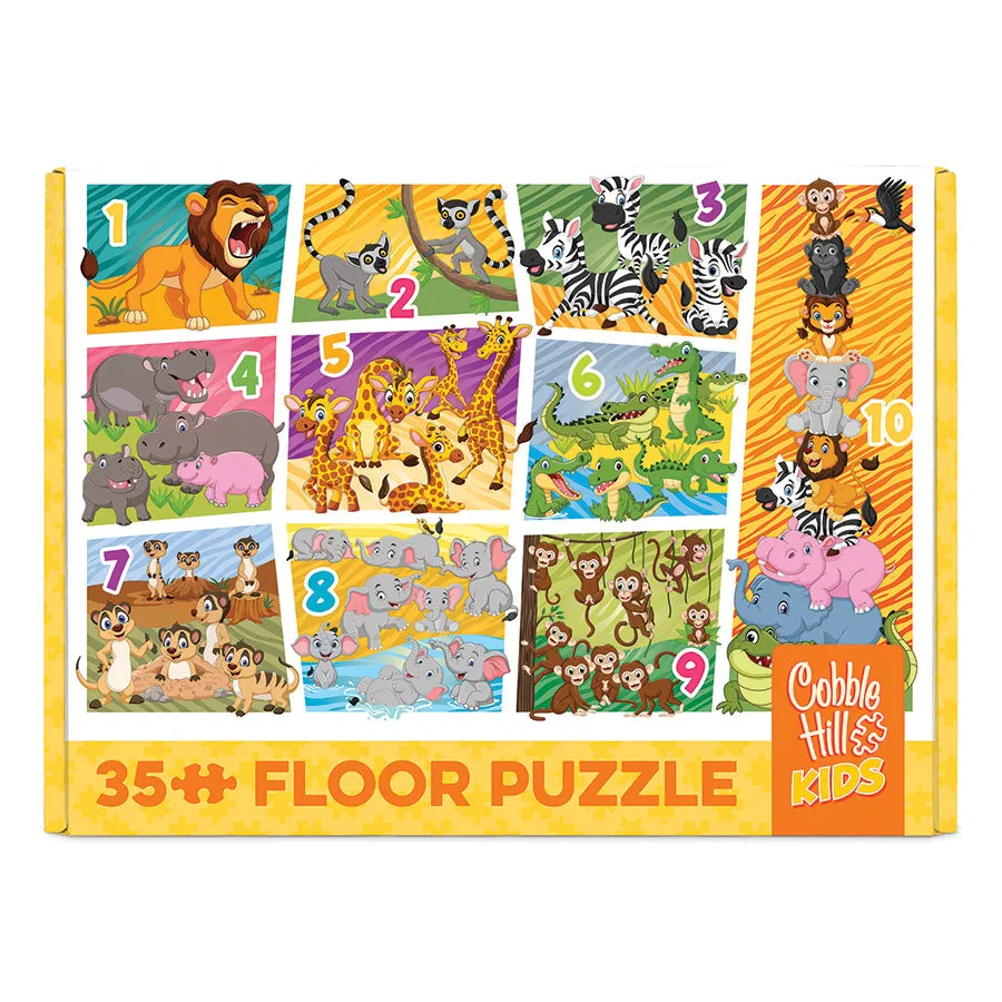 Cobble Hill Animal Count puzzle podea 35 piese cifre