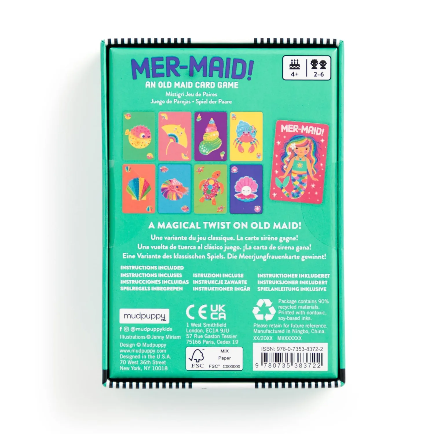 Mudpuppy Mer-Maid joc de carti cu sirene old maid