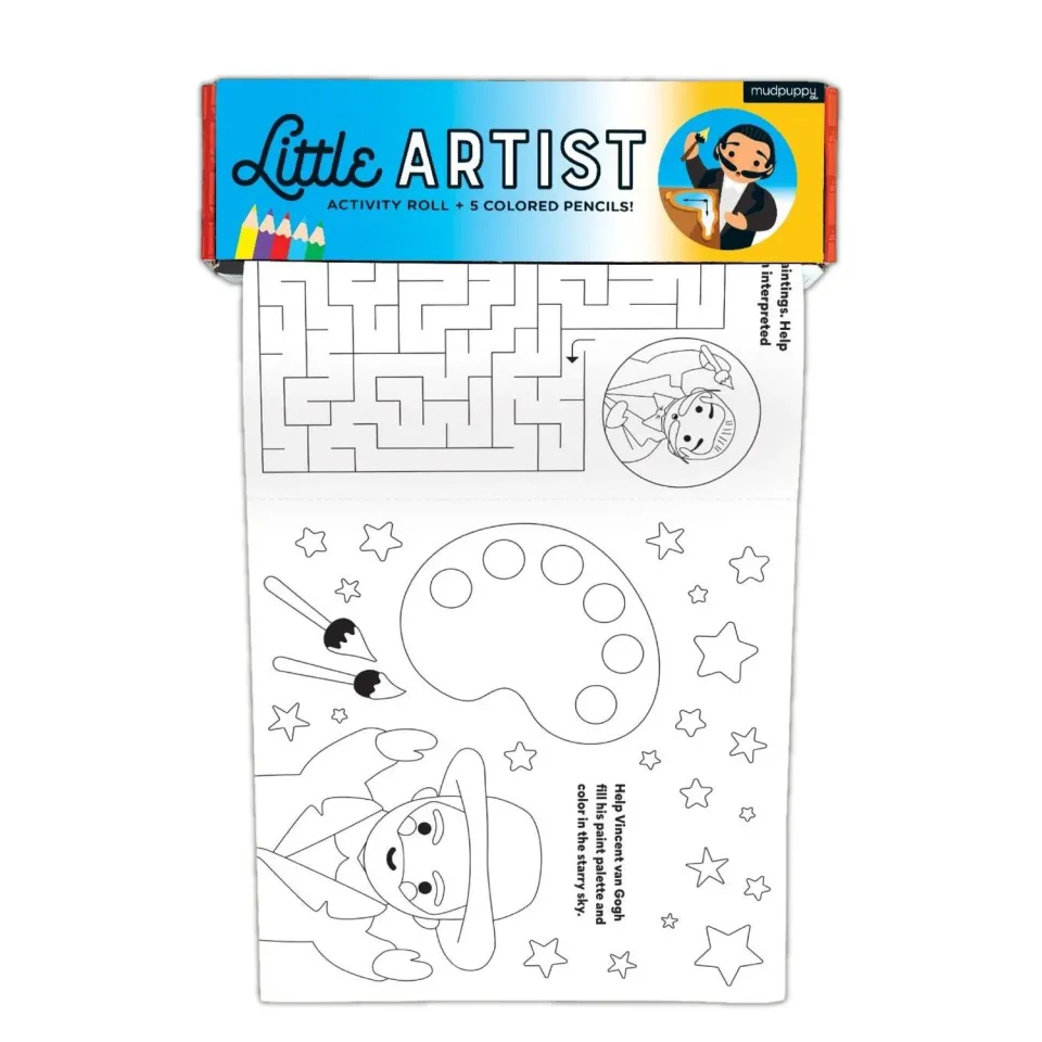 Mudpuppy Little Artist rola activitati colorat 1,8m + creioane
