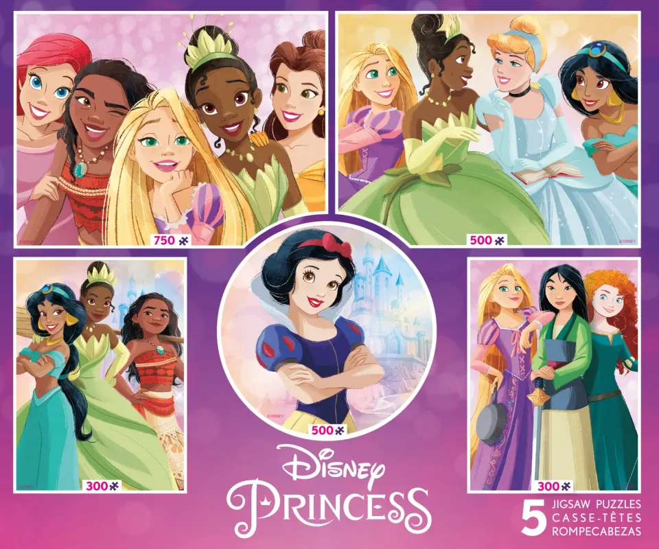Ceaco Disney Princess puzzle 5 in 1 set printese