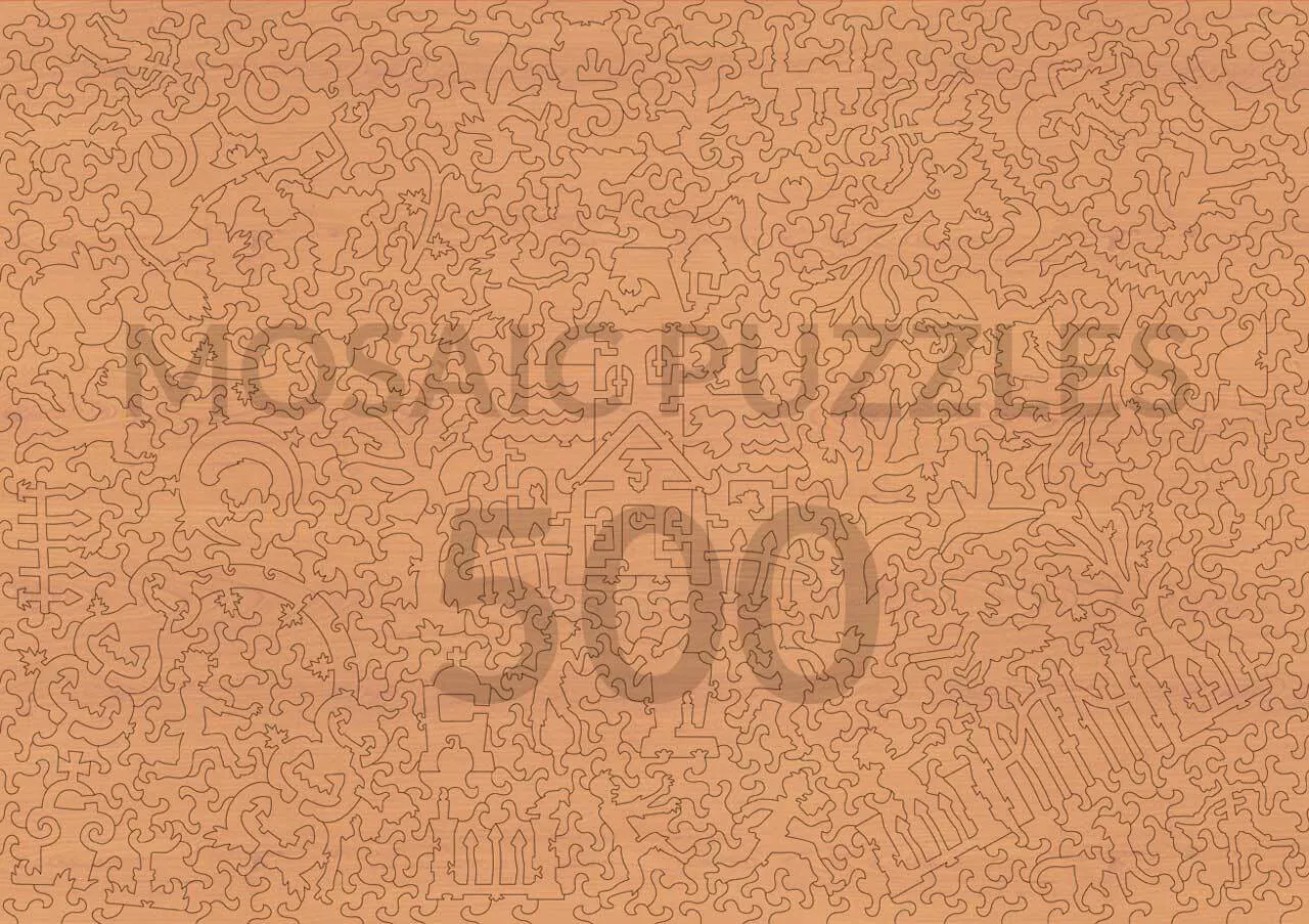 Mosaic Puzzles Halloween Mischief puzzle lemn 500 piese fantasy
