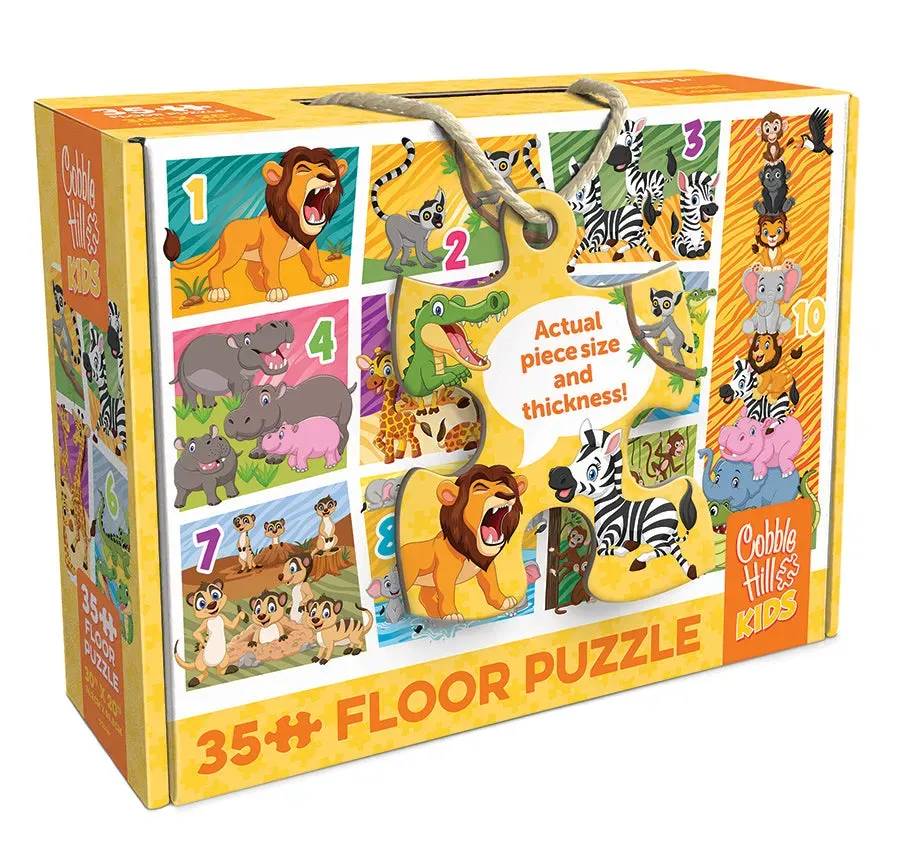 Cobble Hill Animal Count puzzle podea 35 piese cifre