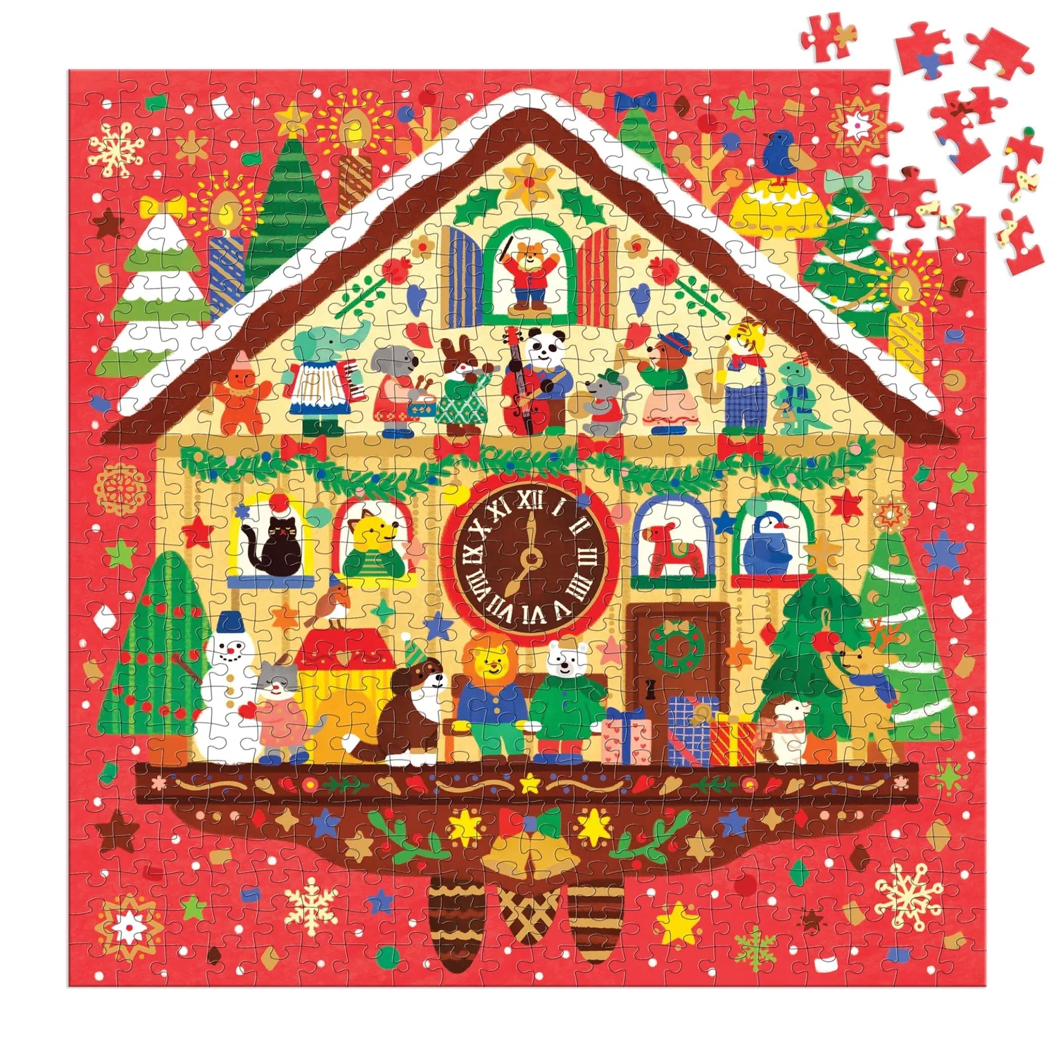 Mudpuppy Christmas Time puzzle 500 piese foil