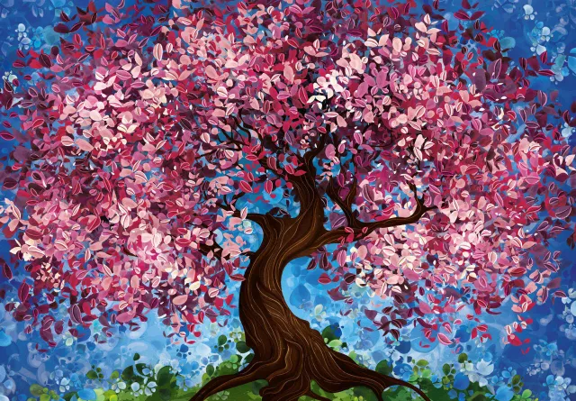 Mosaic Puzzles Spring Tree puzzle din lemn 500 piese floral