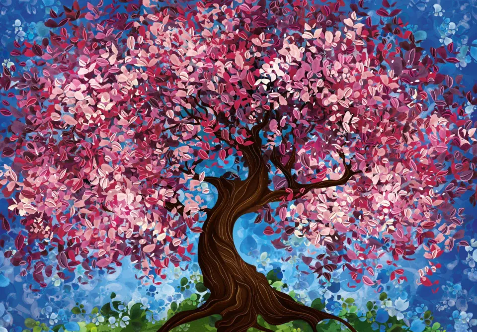 Mosaic Puzzles Spring Tree puzzle din lemn 500 piese floral