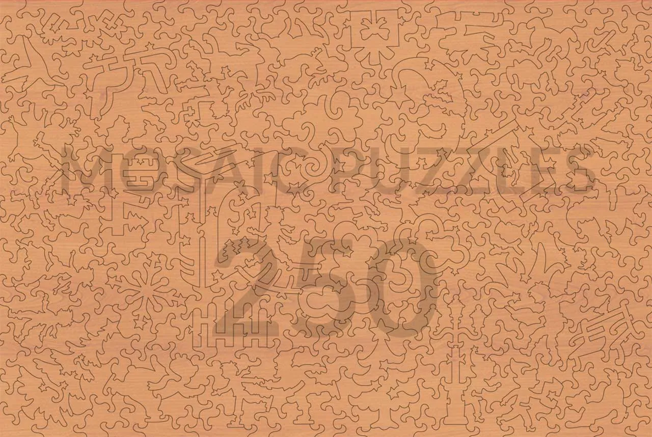 Mosaic Puzzles Christmas Library puzzle lemn 250 piese craciun