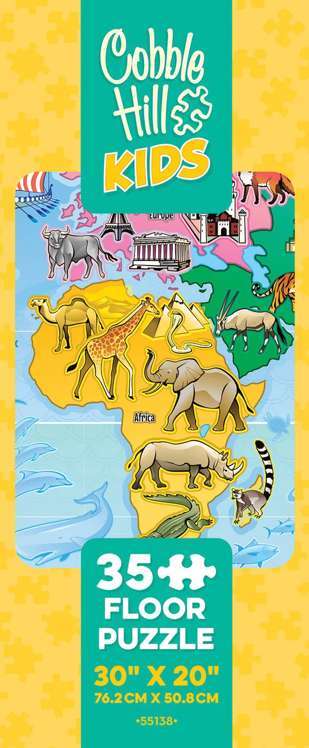 Cobble Hill Map of the World puzzle podea 35 piese