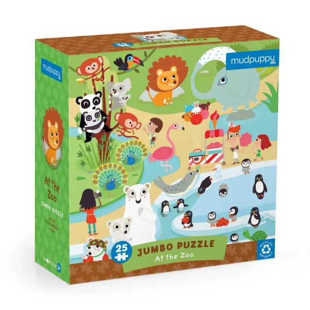 Mudpuppy At the Zoo puzzle podea 25 piese mari 56x56 cm