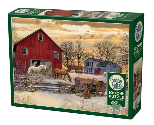 Cobble Hill Winter on the Farm puzzle 1000 piese ferma
