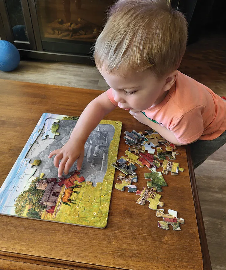Cobble Hill Blue Truck Farm puzzle tavă 35 piese