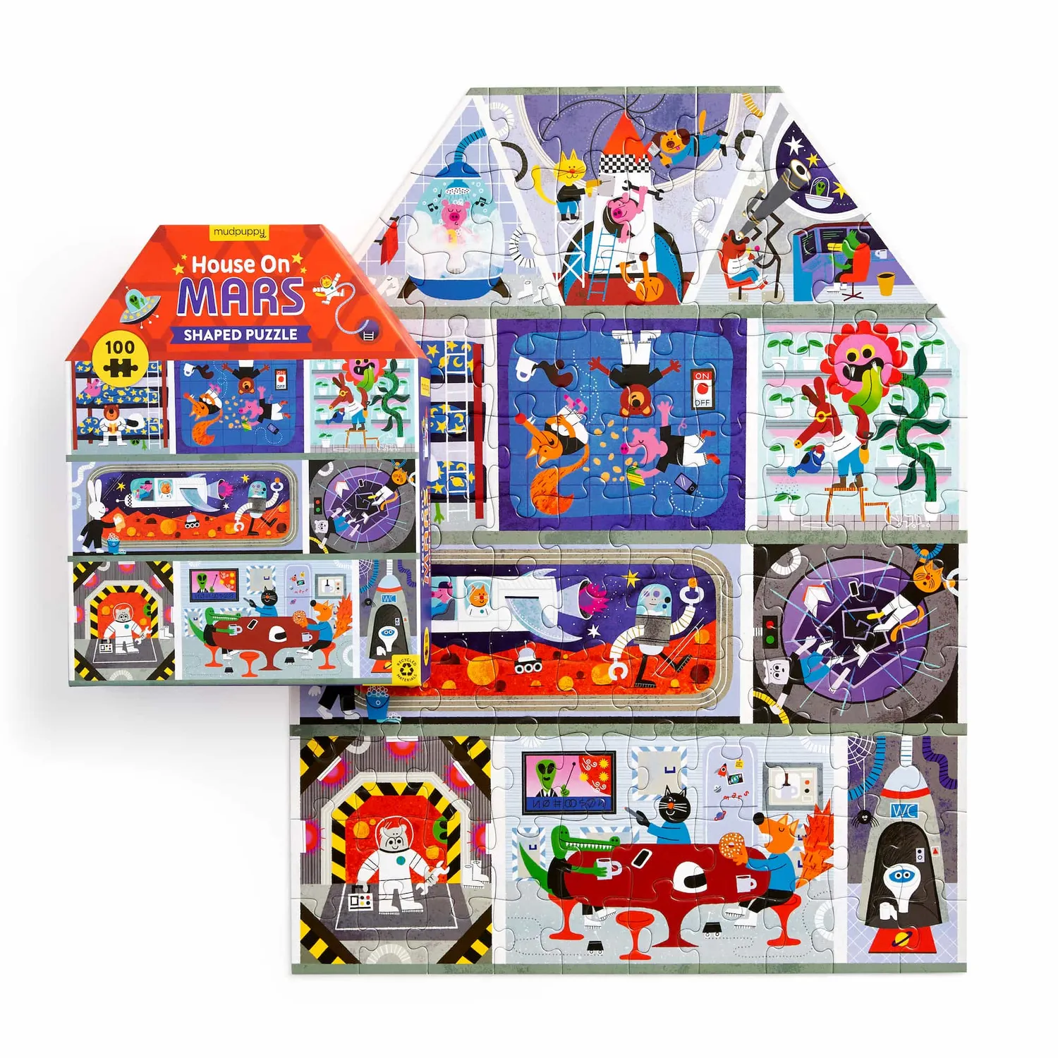 Mudpuppy House on Mars puzzle casă 100 piese
