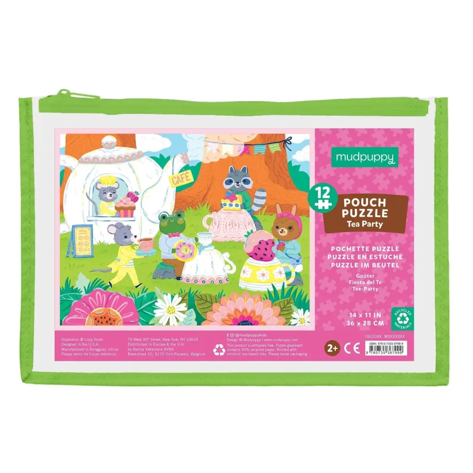 Mudpuppy Tea Party puzzle 12 piese cu husa 2+ ani