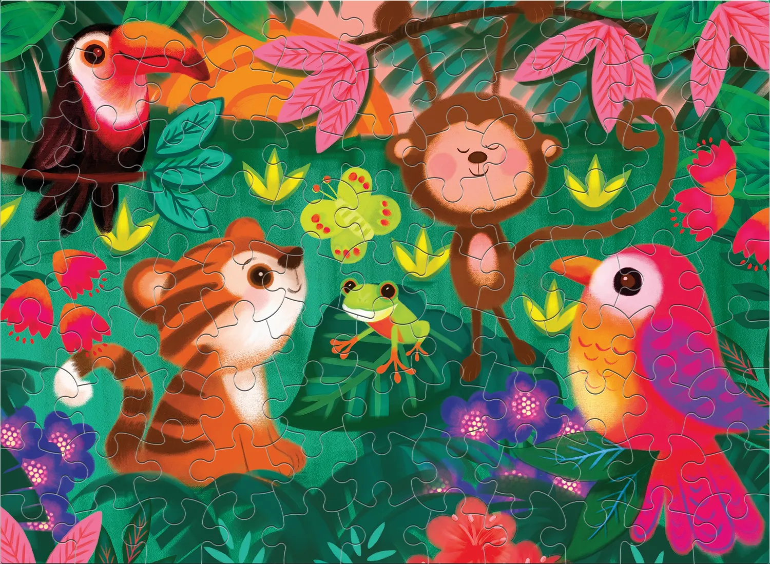 Puzzle copii Ceaco Jungle Friends 100 piese 38x28 cm