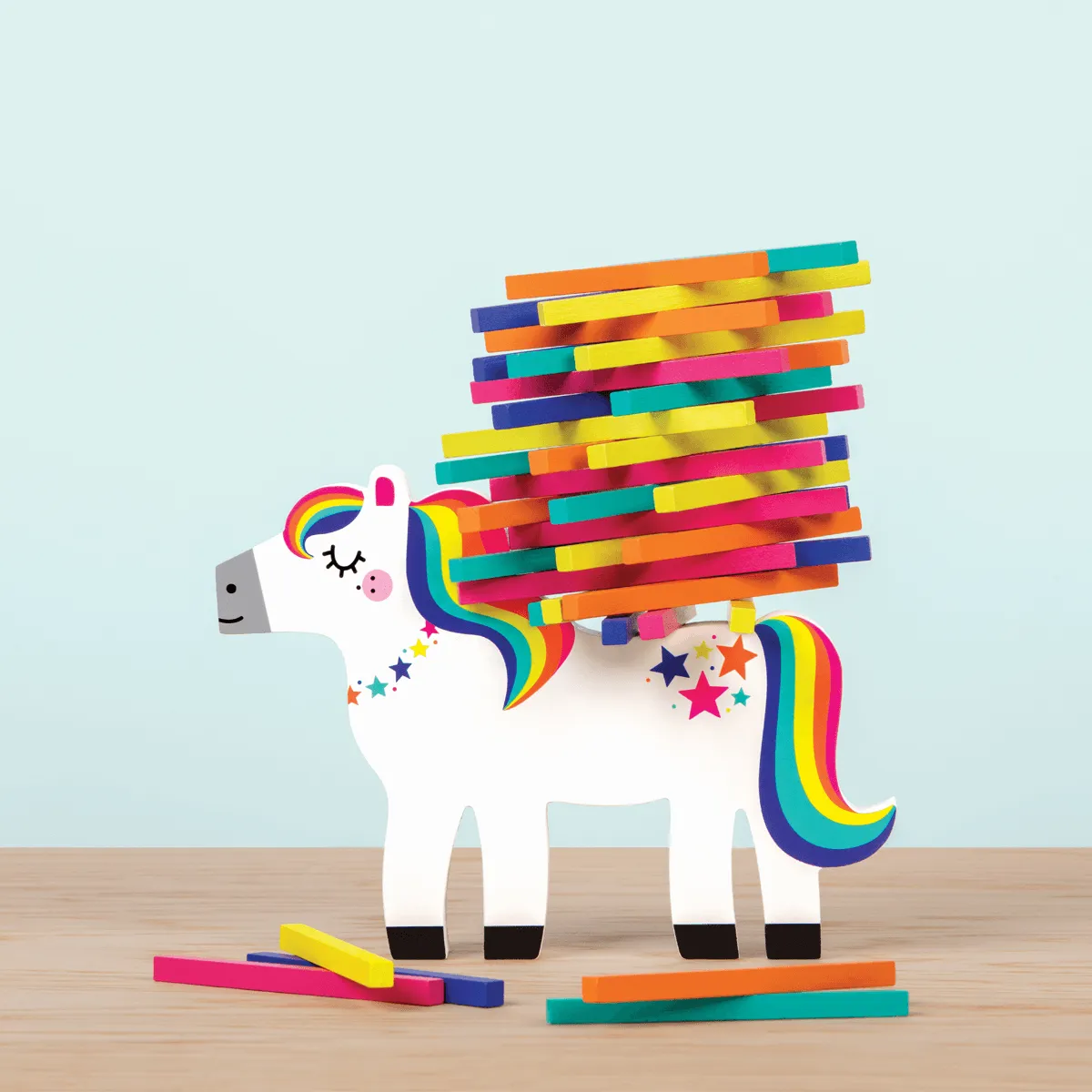 Mudpuppy Pony Pile-Up joc echilibru lemn