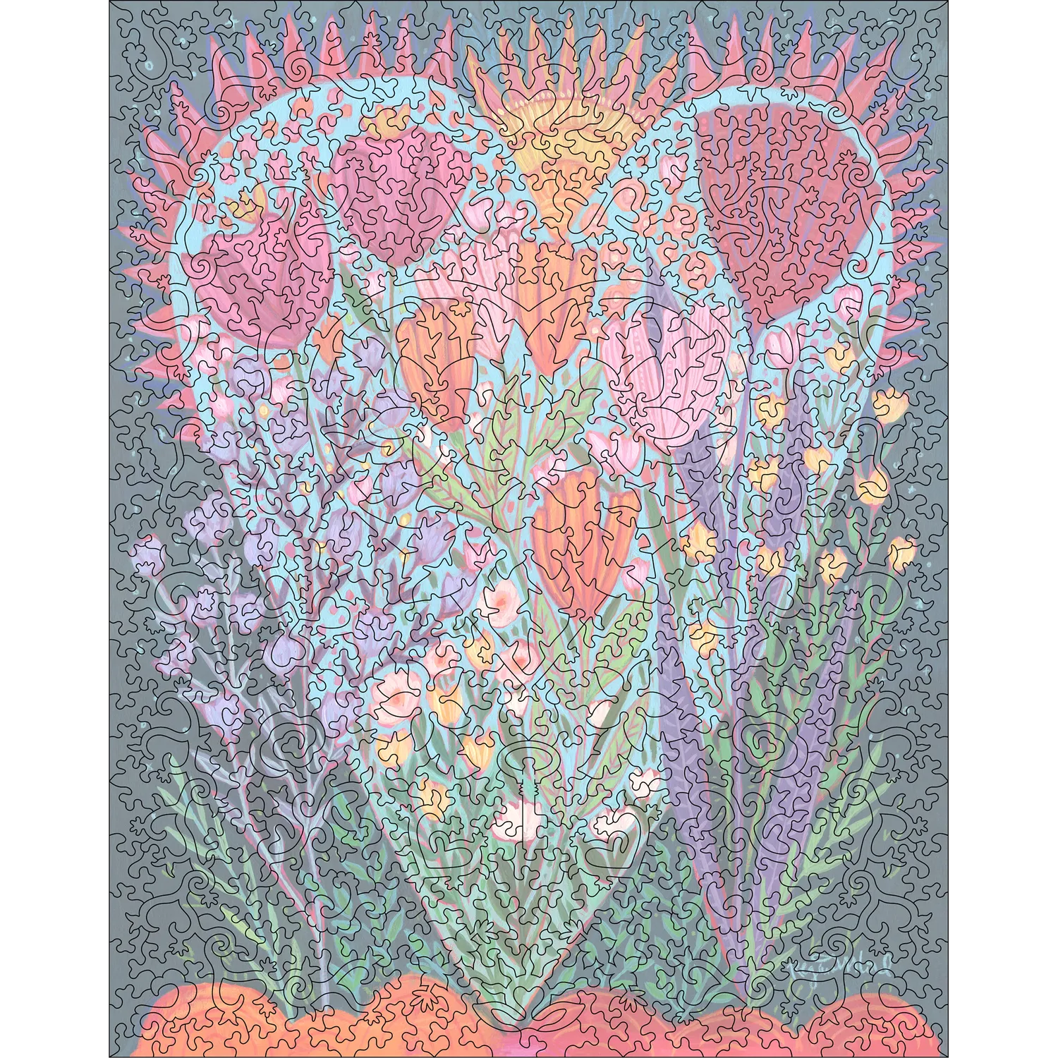 Hidden Piece Big Blooming Love puzzle lemn 521 piese