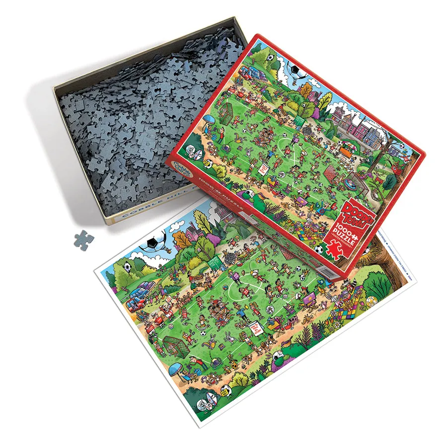 Cobble Hill DoodleTown Offside Antics puzzle 1000 piese fotbal