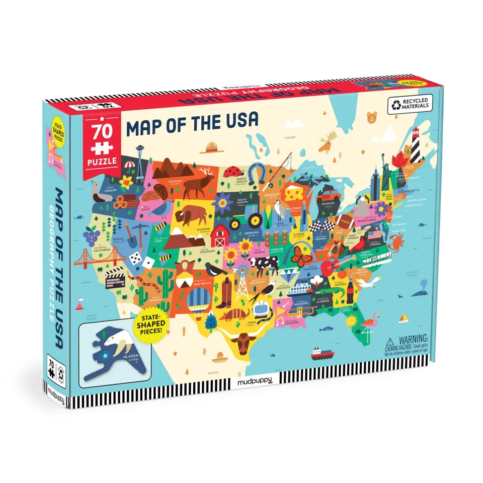 Mudpuppy Map of the USA puzzle 70 piese geografie