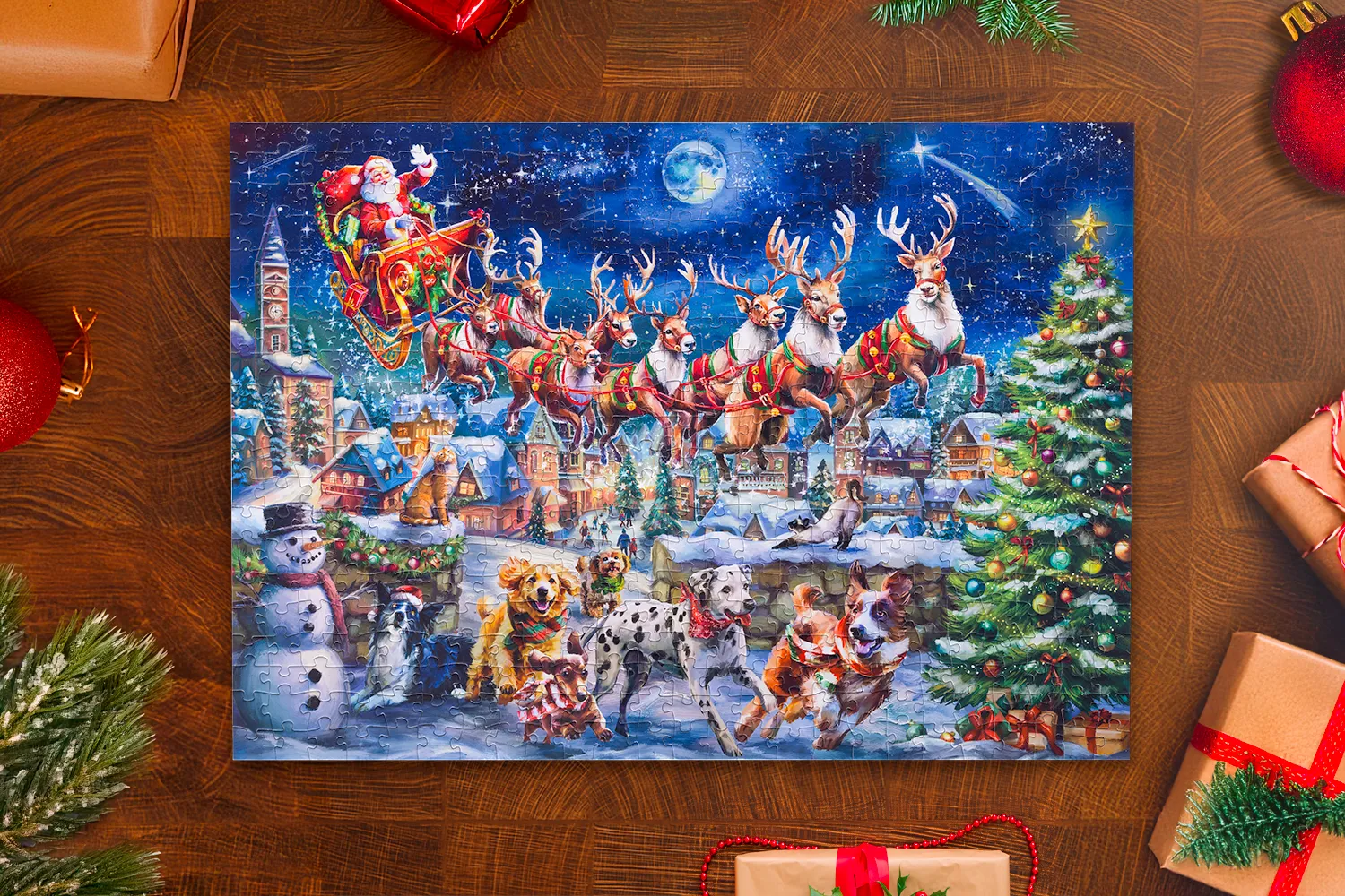Mosaic Puzzles Traditions Santa's Best Friends puzzle 500 piese