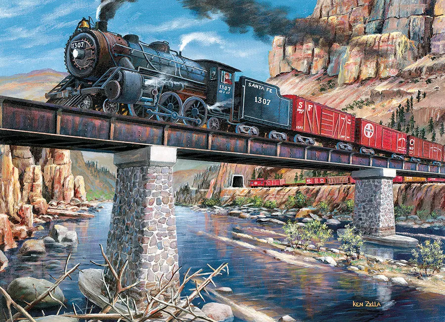 Cobble Hill Stone Steel and Steam puzzle 1000 piese tren