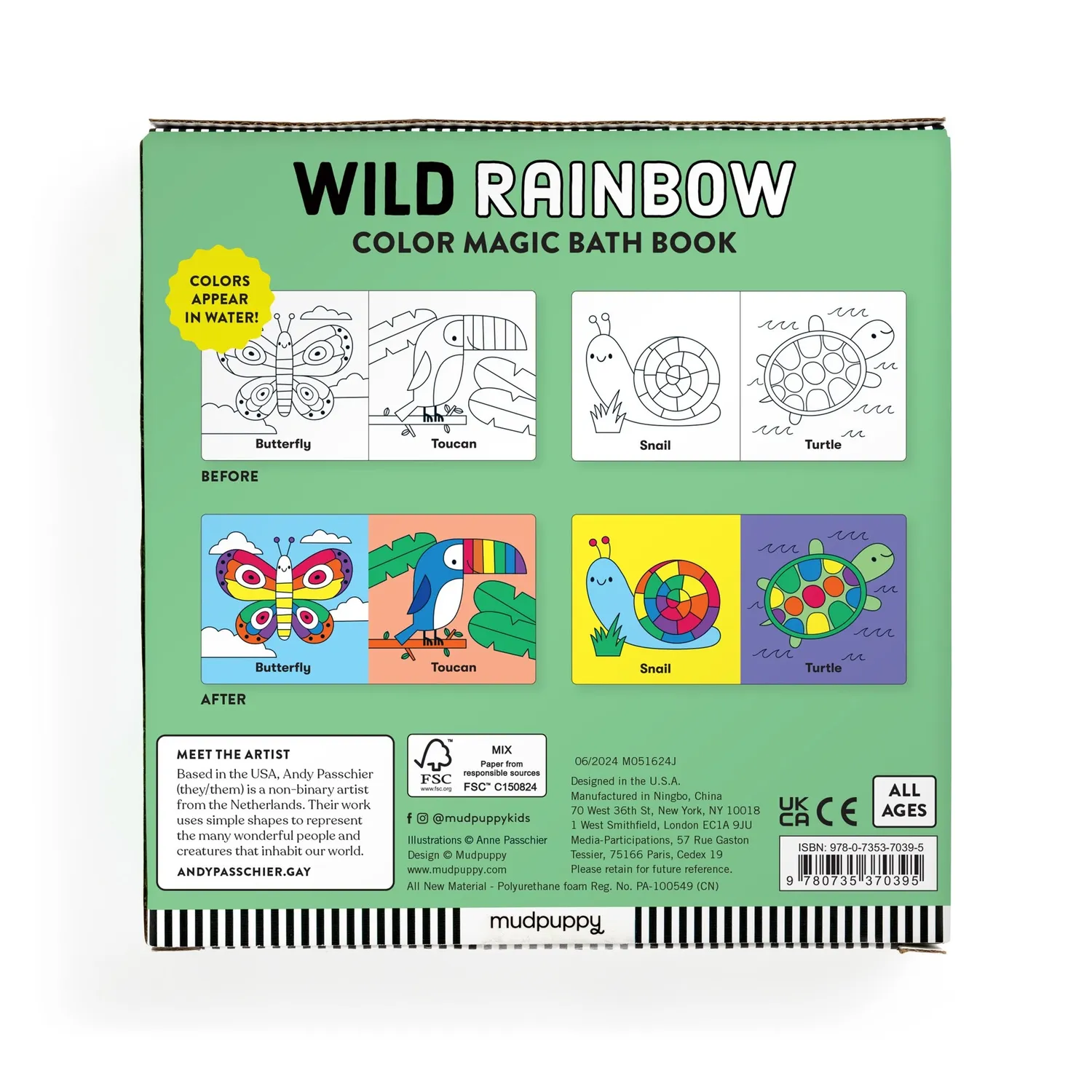 Mudpuppy Color Magic Wild Rainbow carte de baie