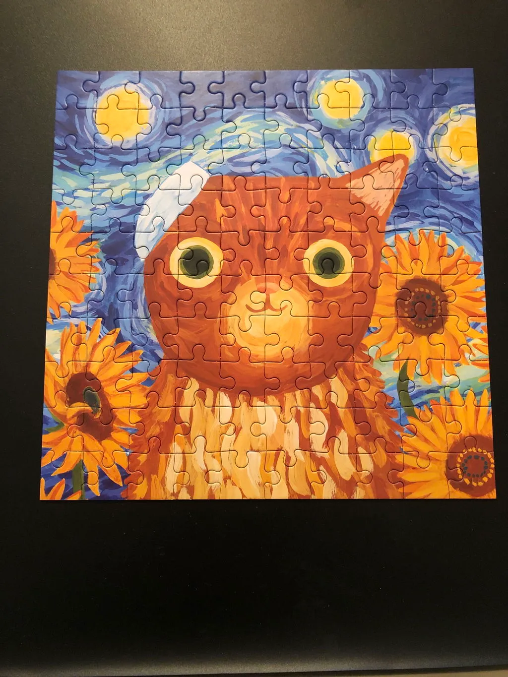 Mudpuppy Artsy Cats Vincat van Gogh puzzle 100 piese tablă
