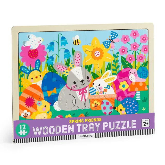 Mudpuppy Spring Friends puzzle lemn 12 piese