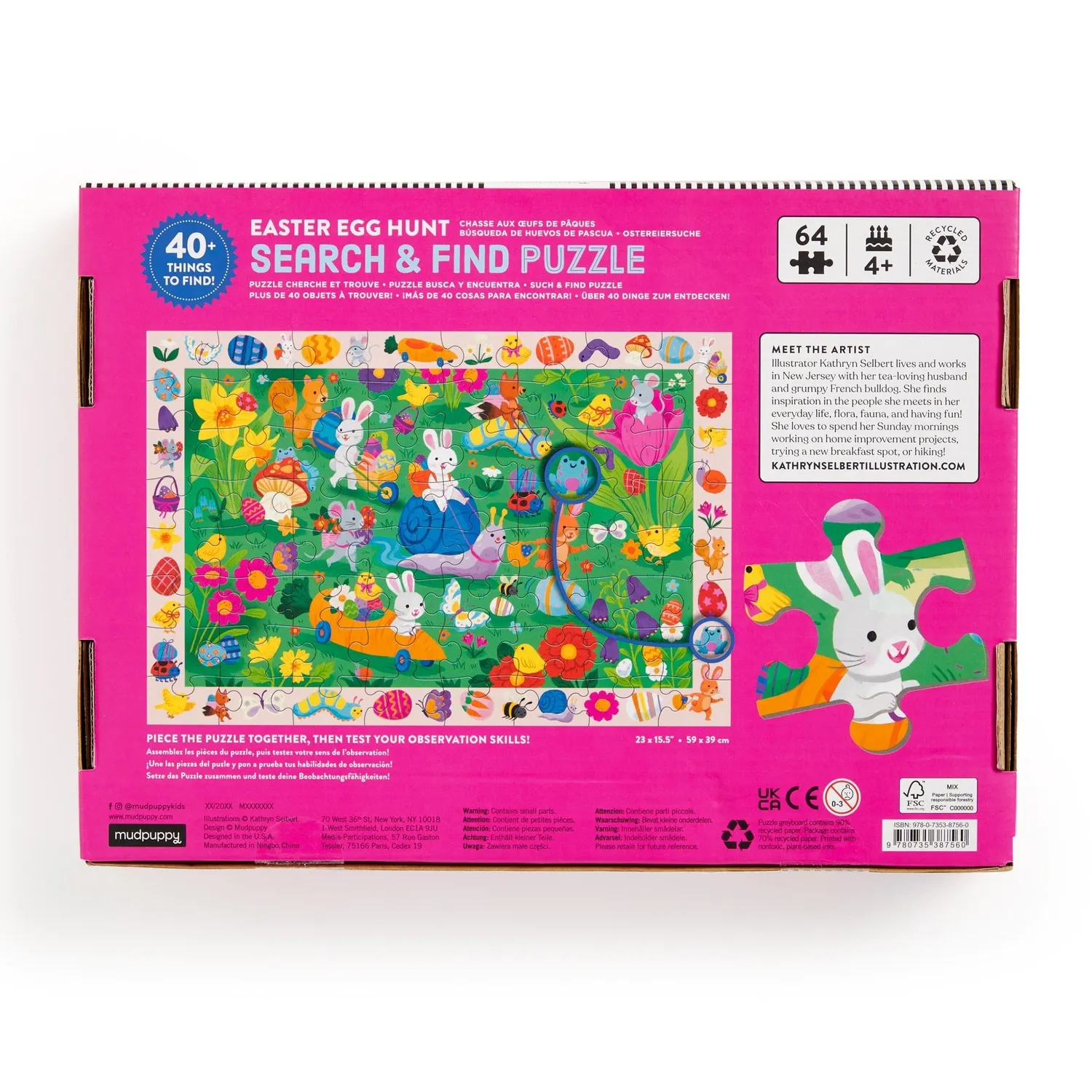 Mudpuppy Easter Egg Hunt puzzle 64 piese de Paste