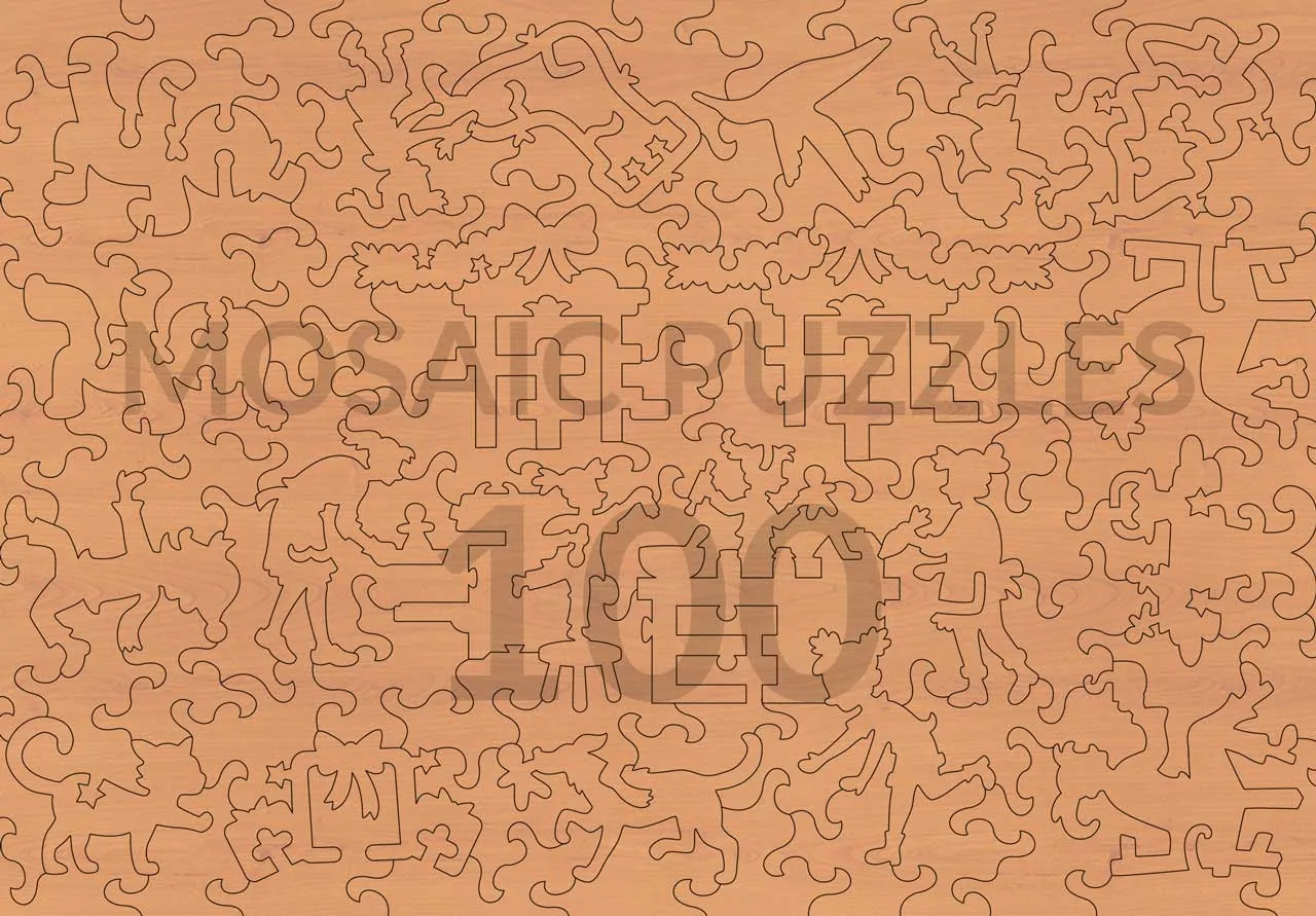 Mosaic Puzzles Gingerbread Feast puzzle lemn 100 piese Crăciun