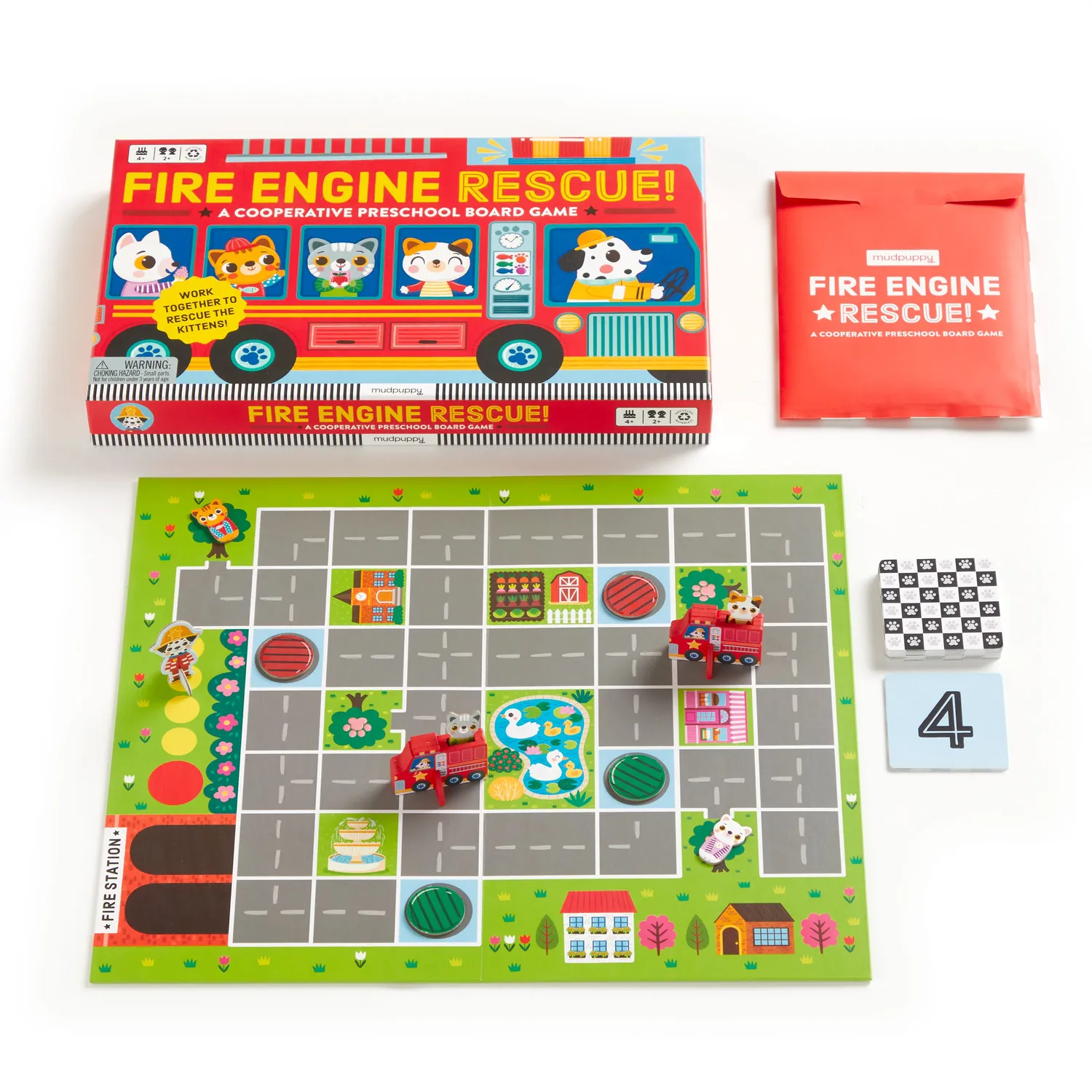 Mudpuppy Fire Engine Rescue joc cooperativ pompieri