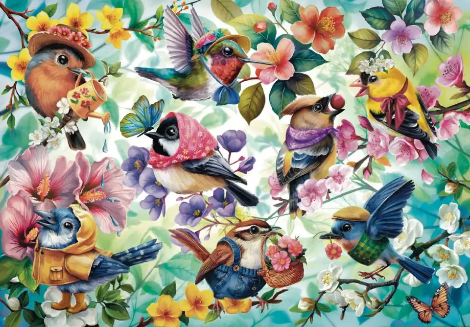 Mosaic Puzzles Feathered Friends puzzle lemn 50 piese pasari